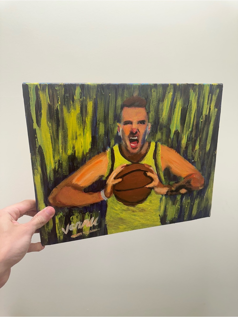 Luka Doncic painting Hand-Painted Basketball Player Canvas Art lake show 11x14